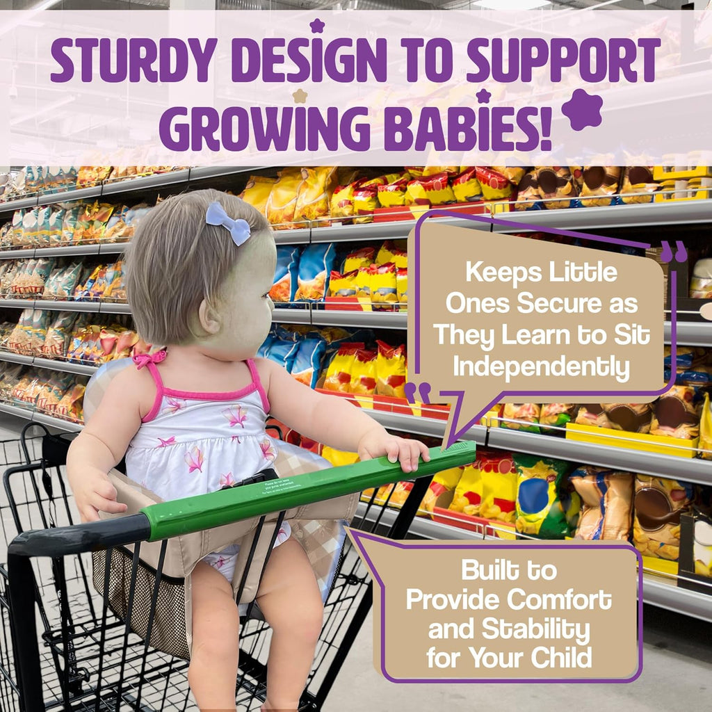 Shopping Cart Cover for Baby (Beige Diagonal Checkered)