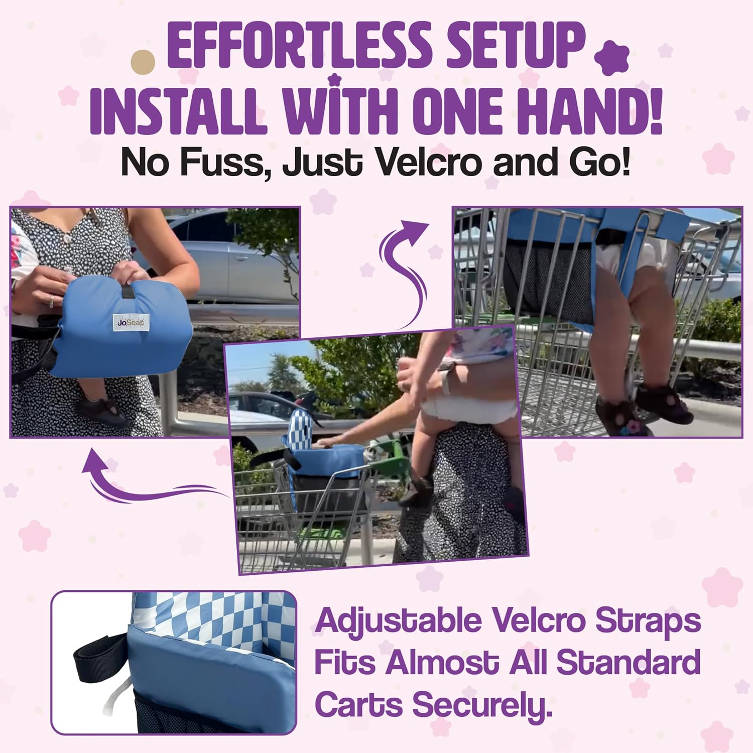 Shopping Cart Cover for Baby (Blue Checkered)