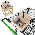 Shopping Cart Cover for Baby (Beige Diagonal Checkered)