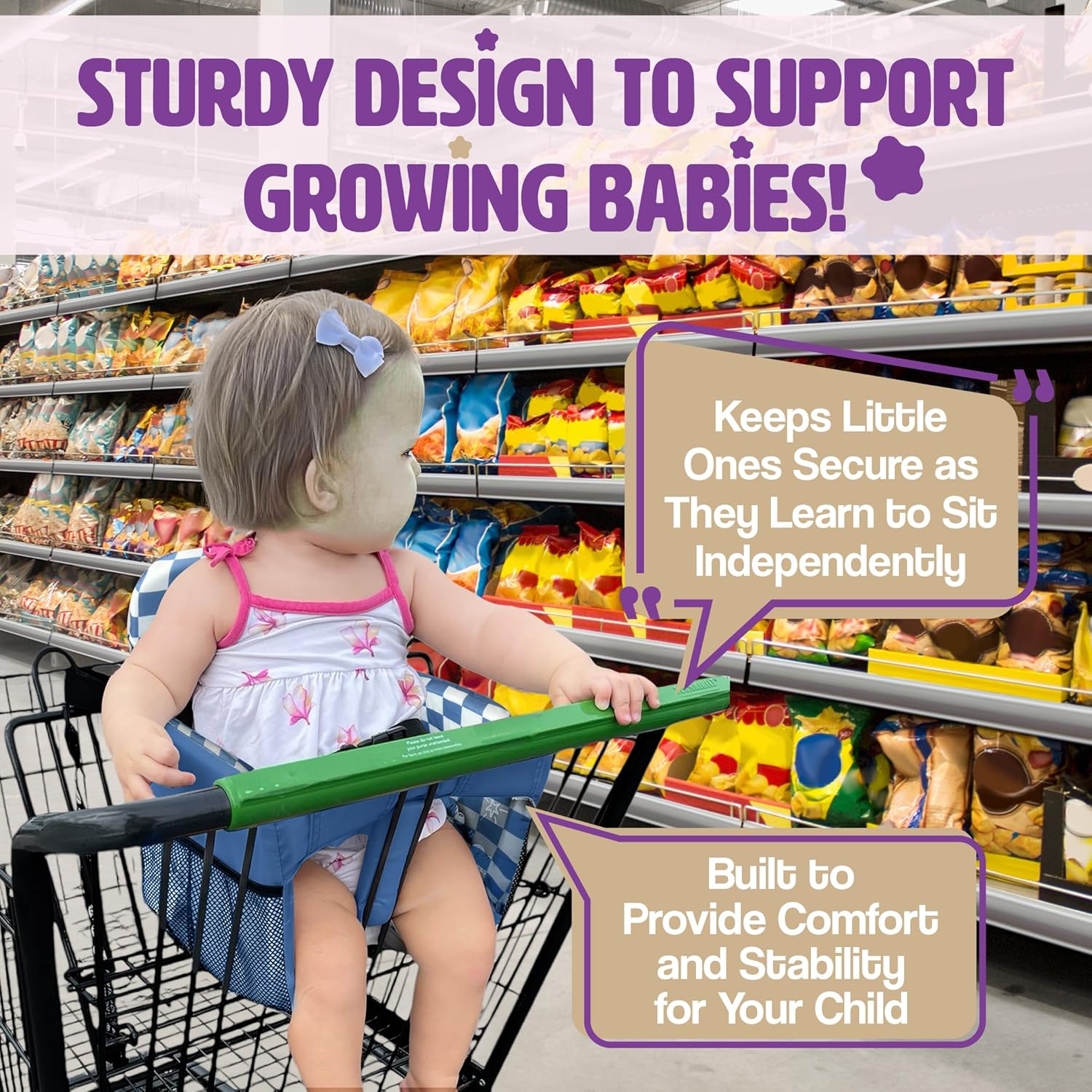 Shopping Cart Cover for Baby (Blue Checkered)