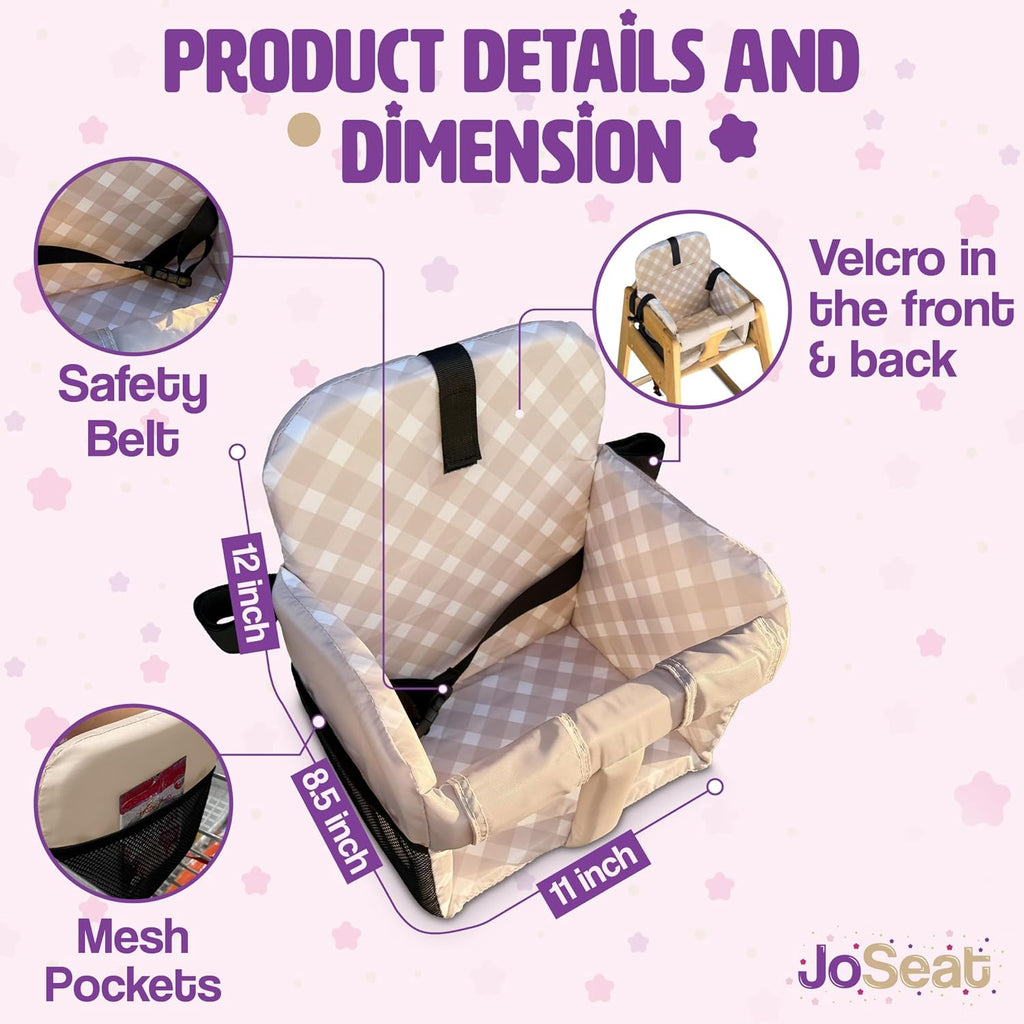 Shopping Cart Cover for Baby (Beige Diagonal Checkered)