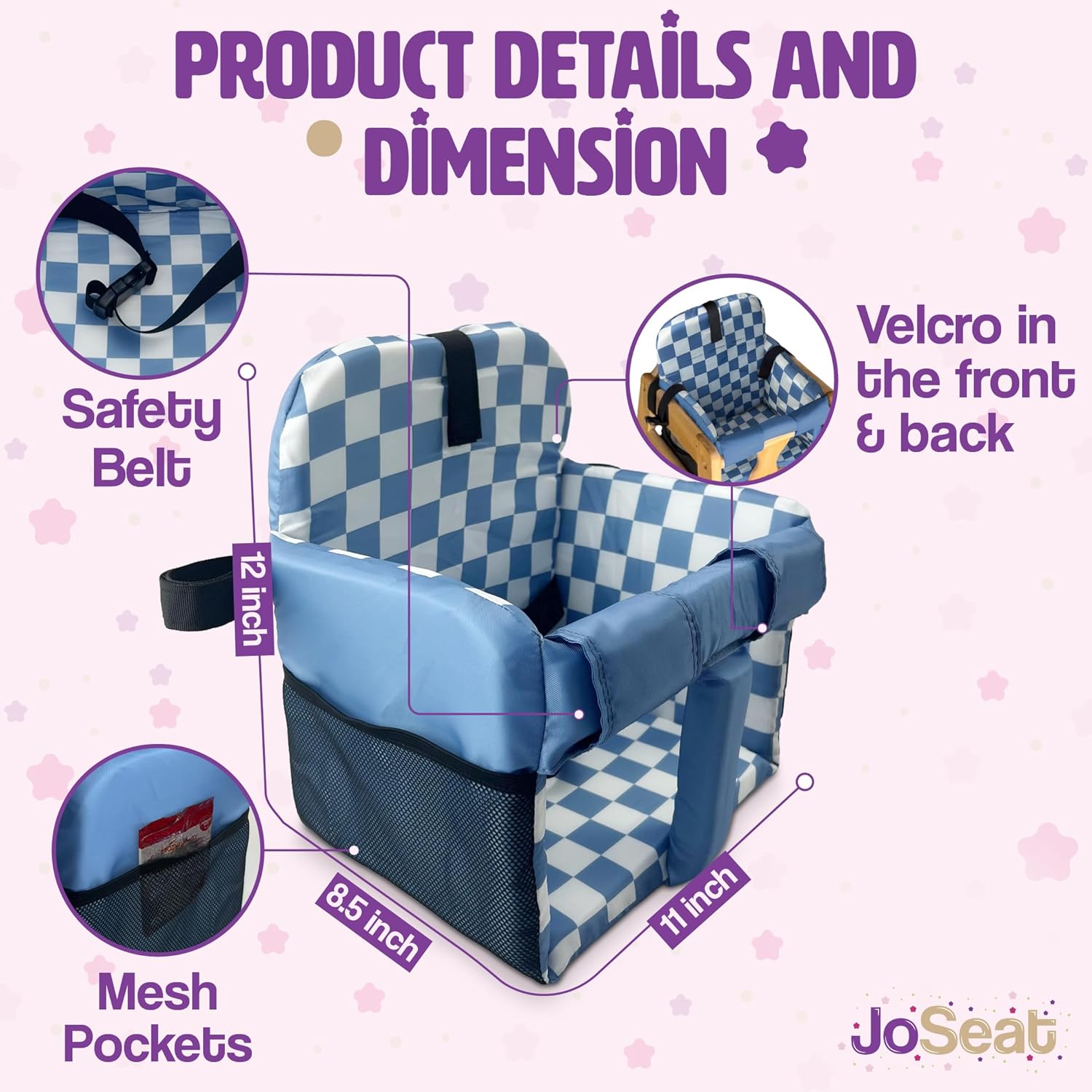 Shopping Cart Cover for Baby (Blue Checkered)