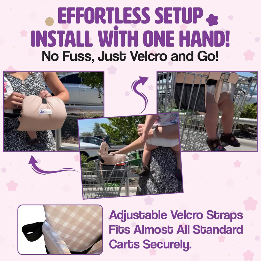 Shopping Cart Cover for Baby (Beige Diagonal Checkered)