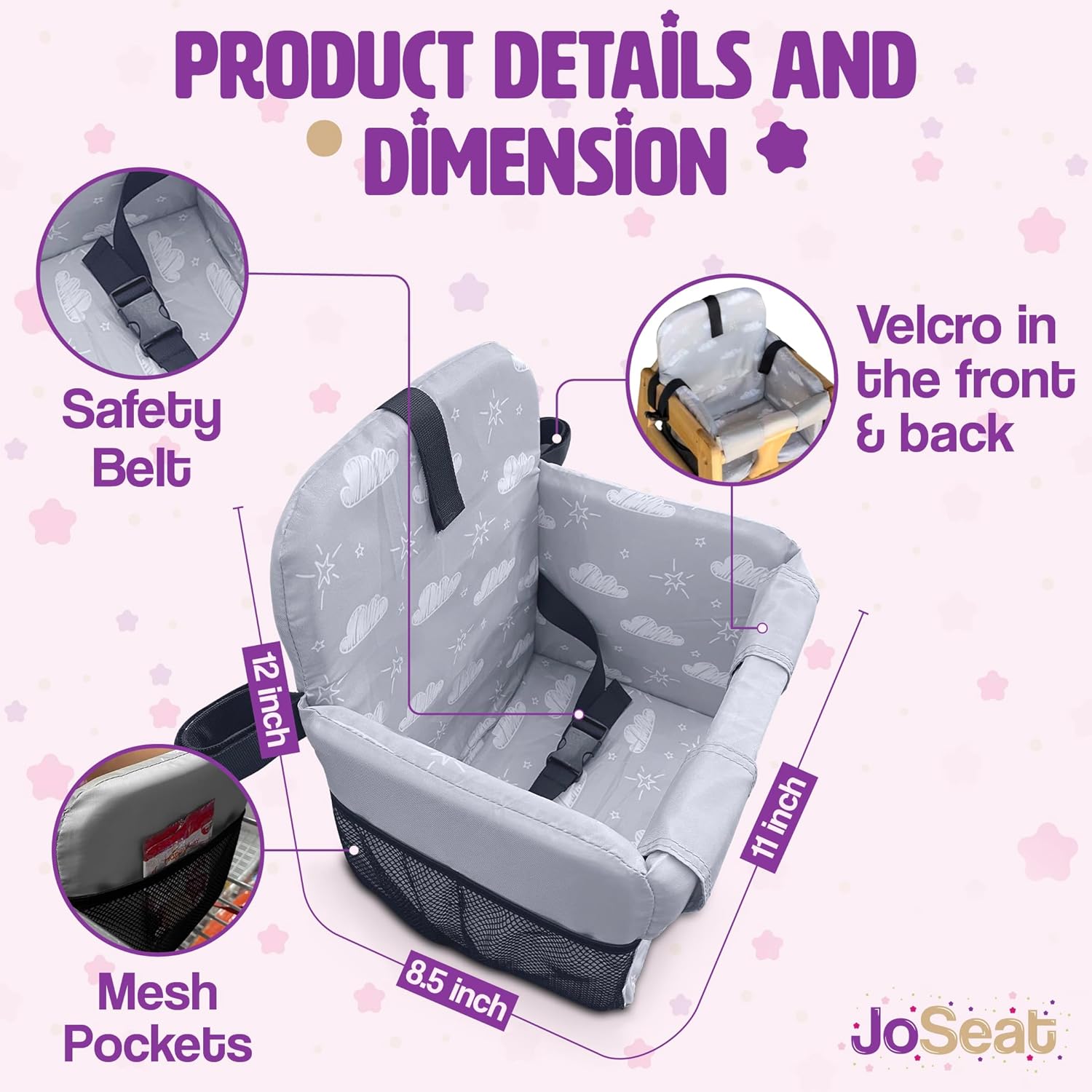 Shopping Cart Cover for Baby (Grey Clouds)