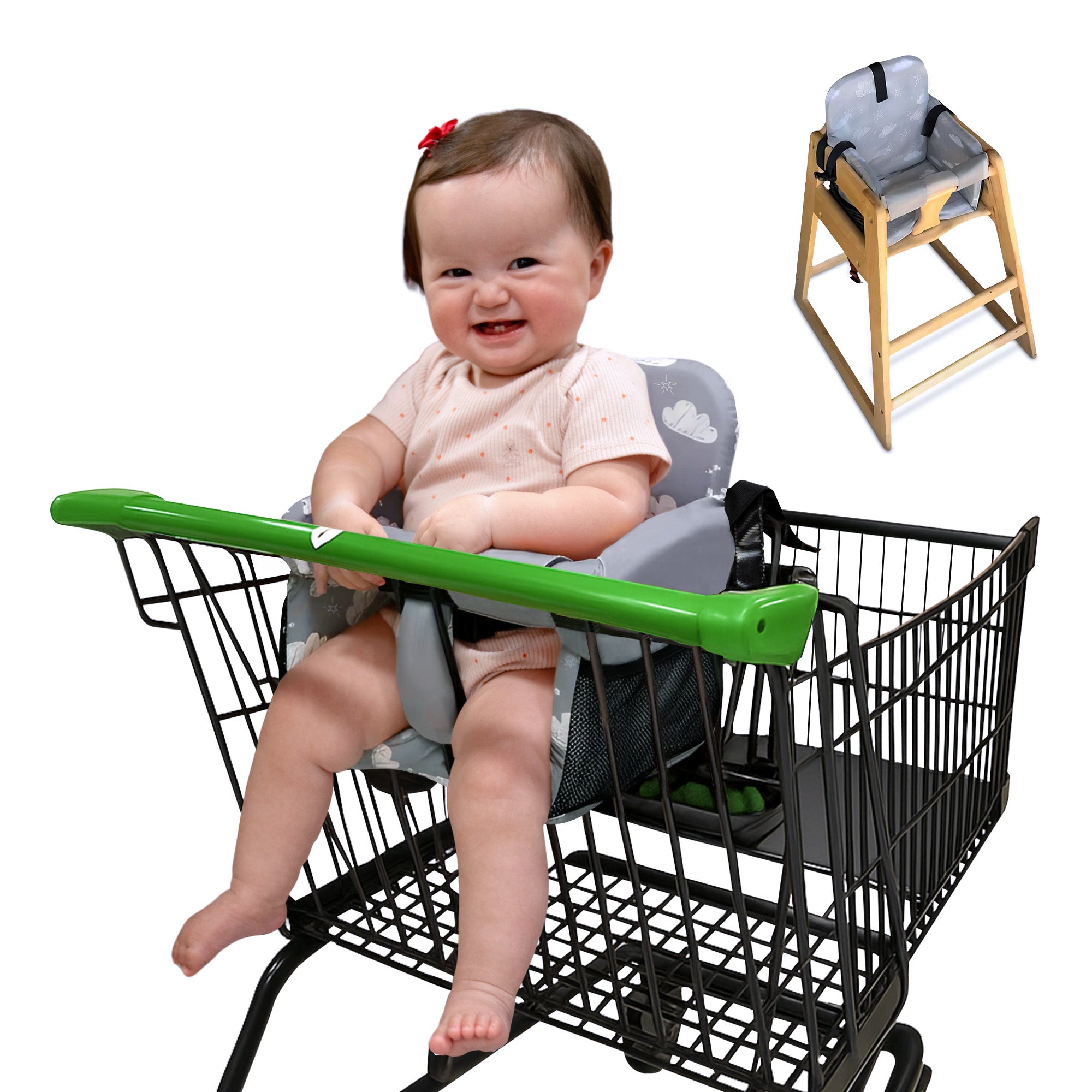 Shopping Cart Cover for Baby (Grey Clouds)