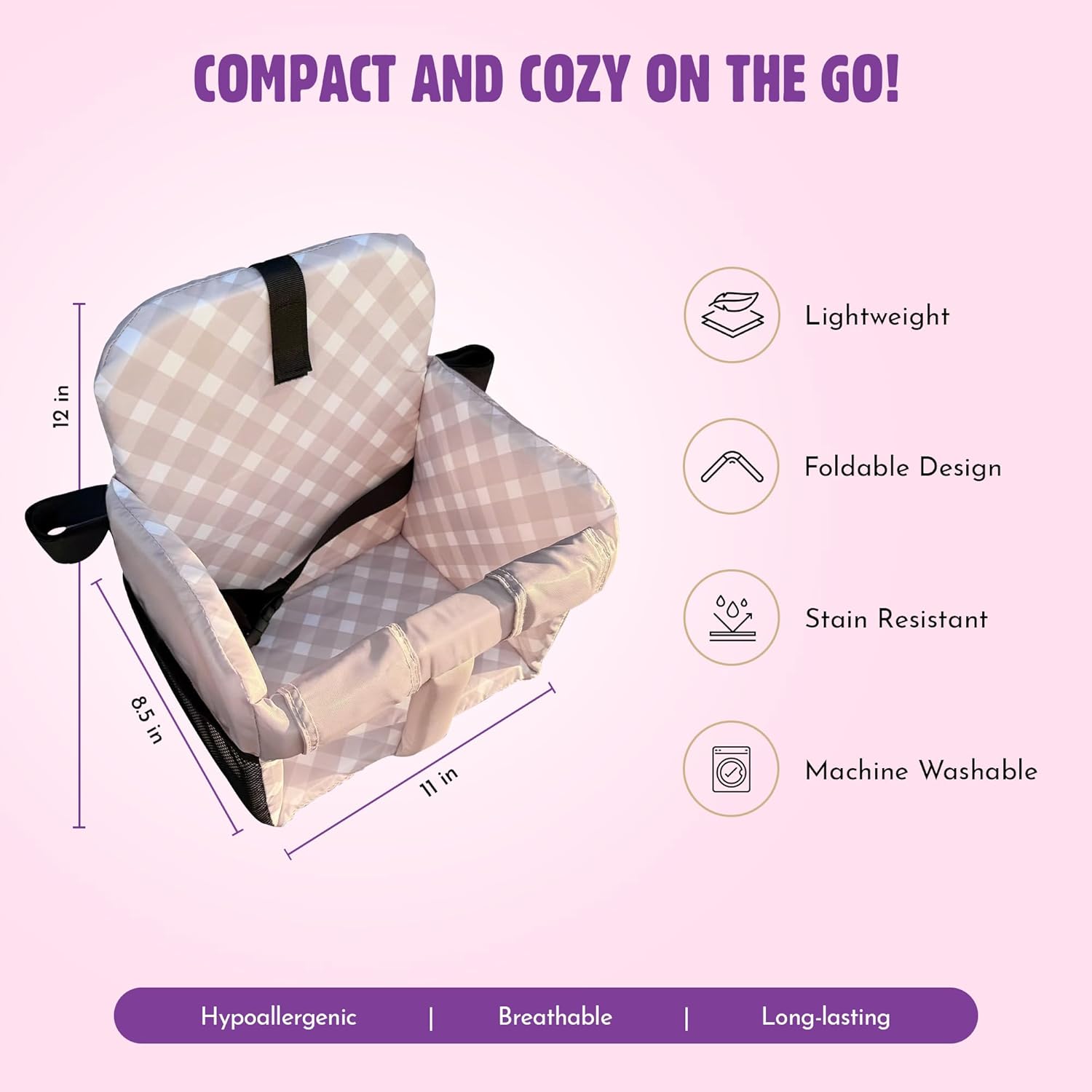 Shopping Cart Cover for Baby (Beige Diagonal Checkered)