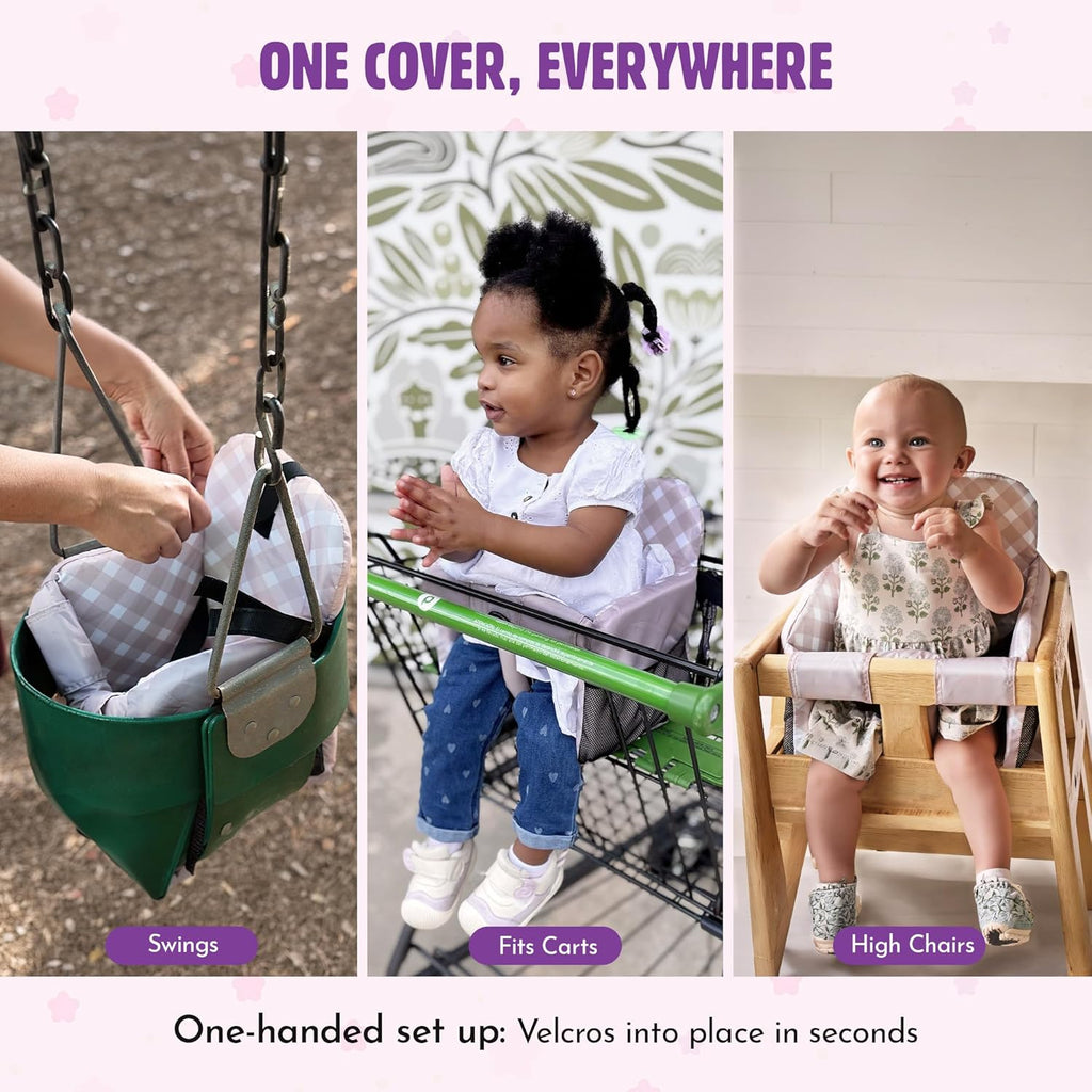 Shopping Cart Cover for Baby (Beige Diagonal Checkered)