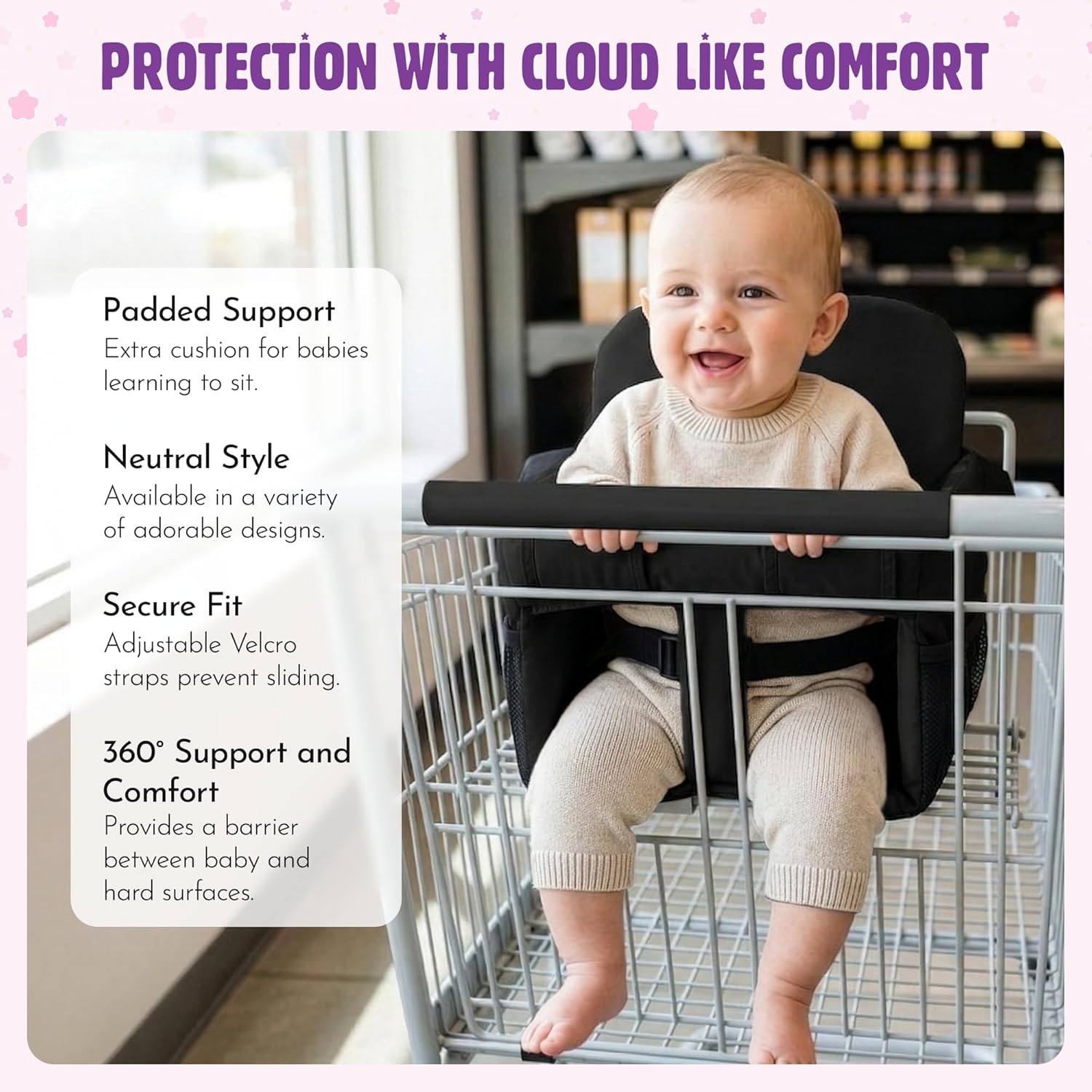 Shopping Cart Cover for Baby (Black)