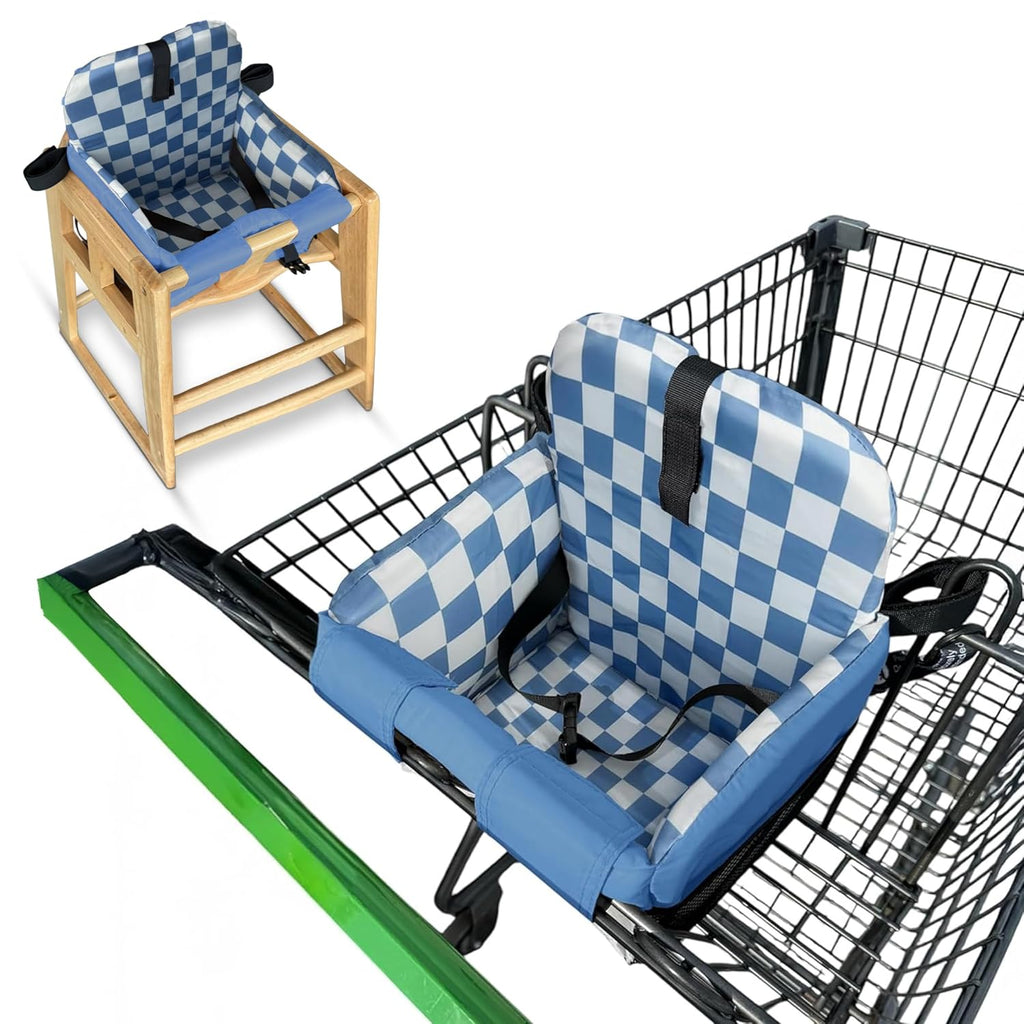 Shopping Cart Cover for Baby (Blue Checkered)