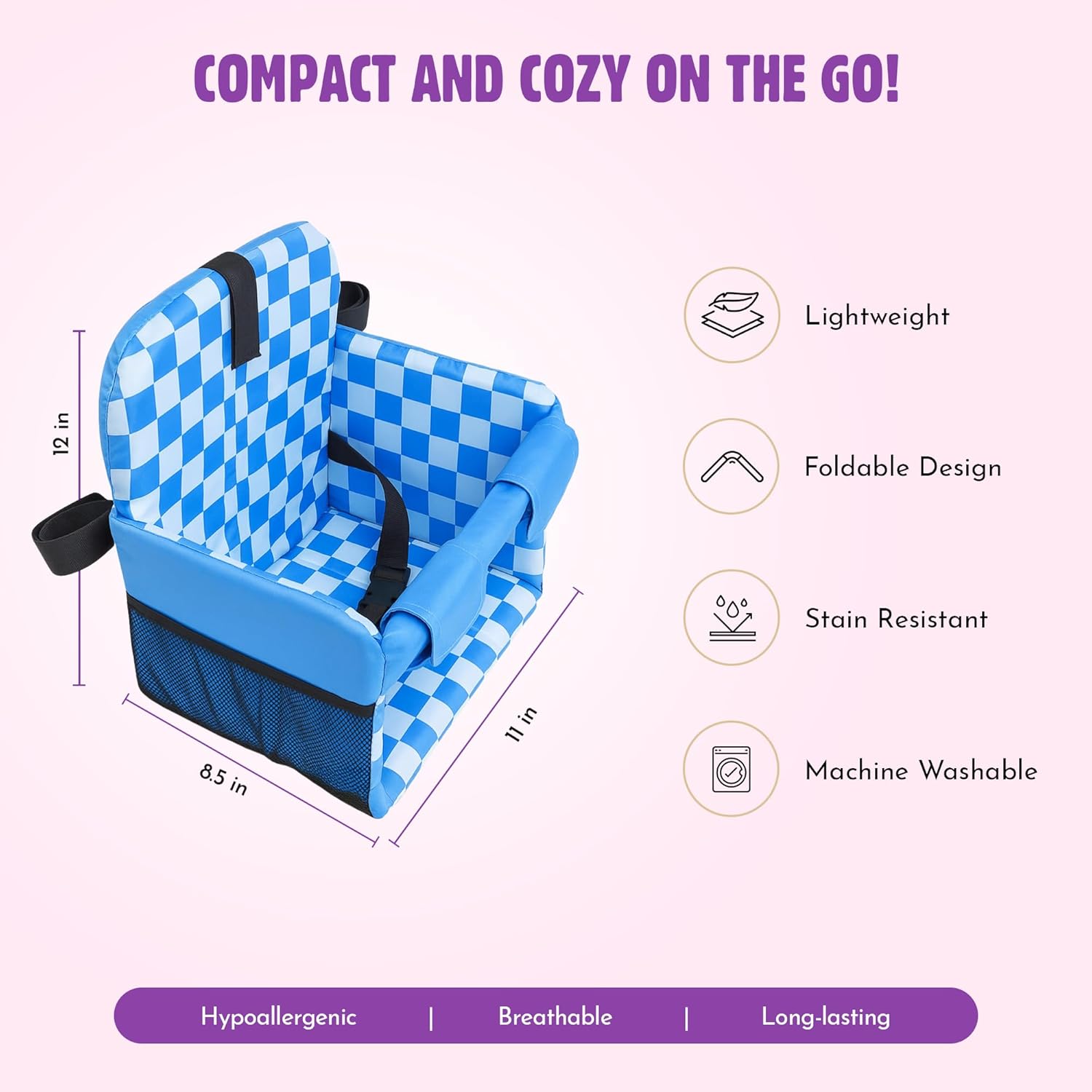 Shopping Cart Cover for Baby (Blue Checkered)