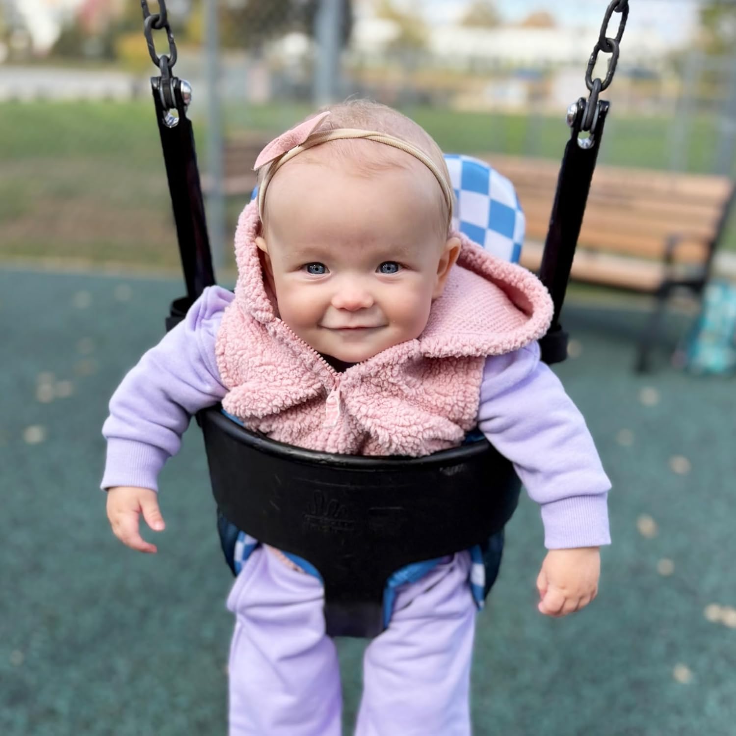 Shopping Cart Cover for Baby (Blue Checkered)