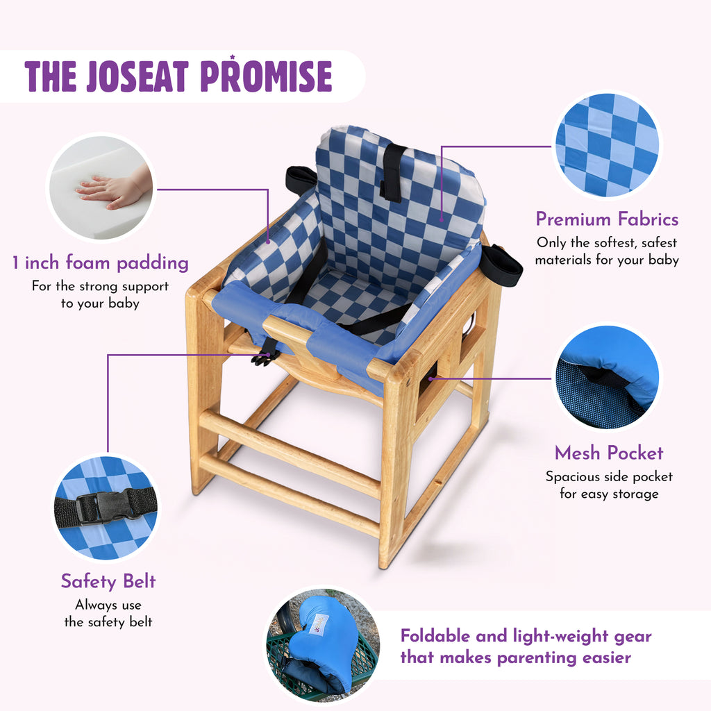Shopping Cart Cover for Baby (Blue Checkered)