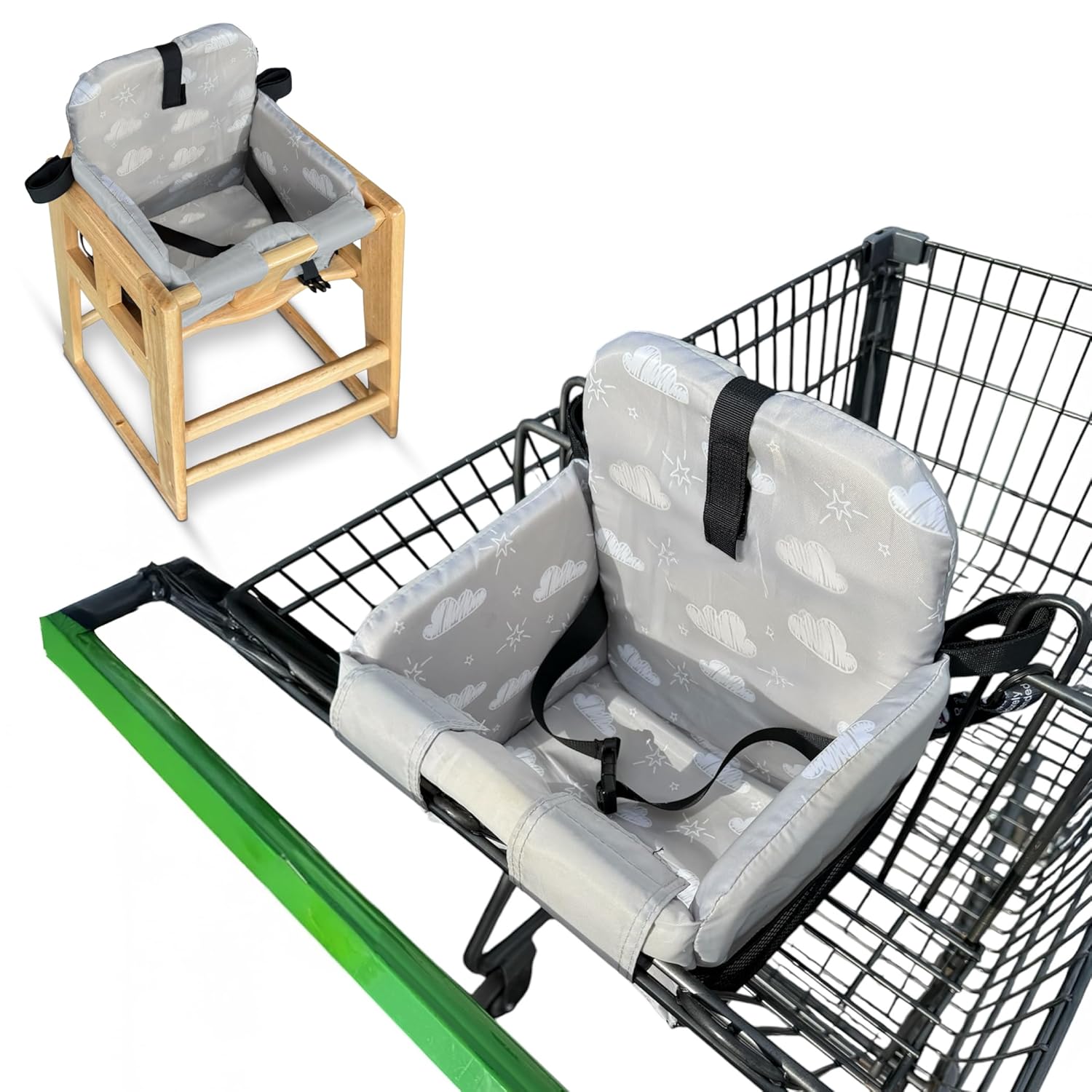 Shopping Cart Cover for Baby (Grey Clouds)