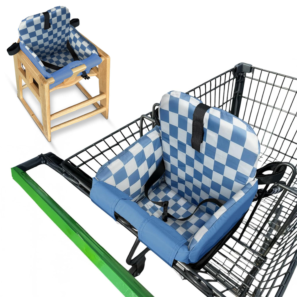 Shopping Cart Cover for Baby (Blue Checkered)