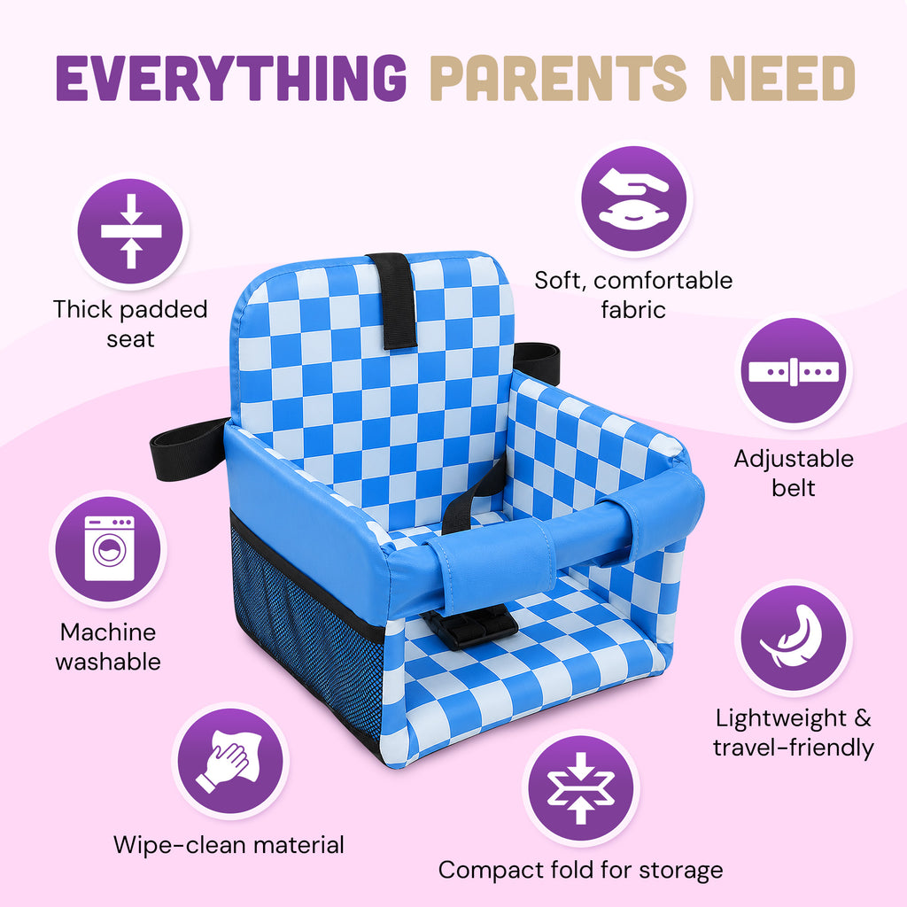 Shopping Cart Cover for Baby (Blue Checkered)