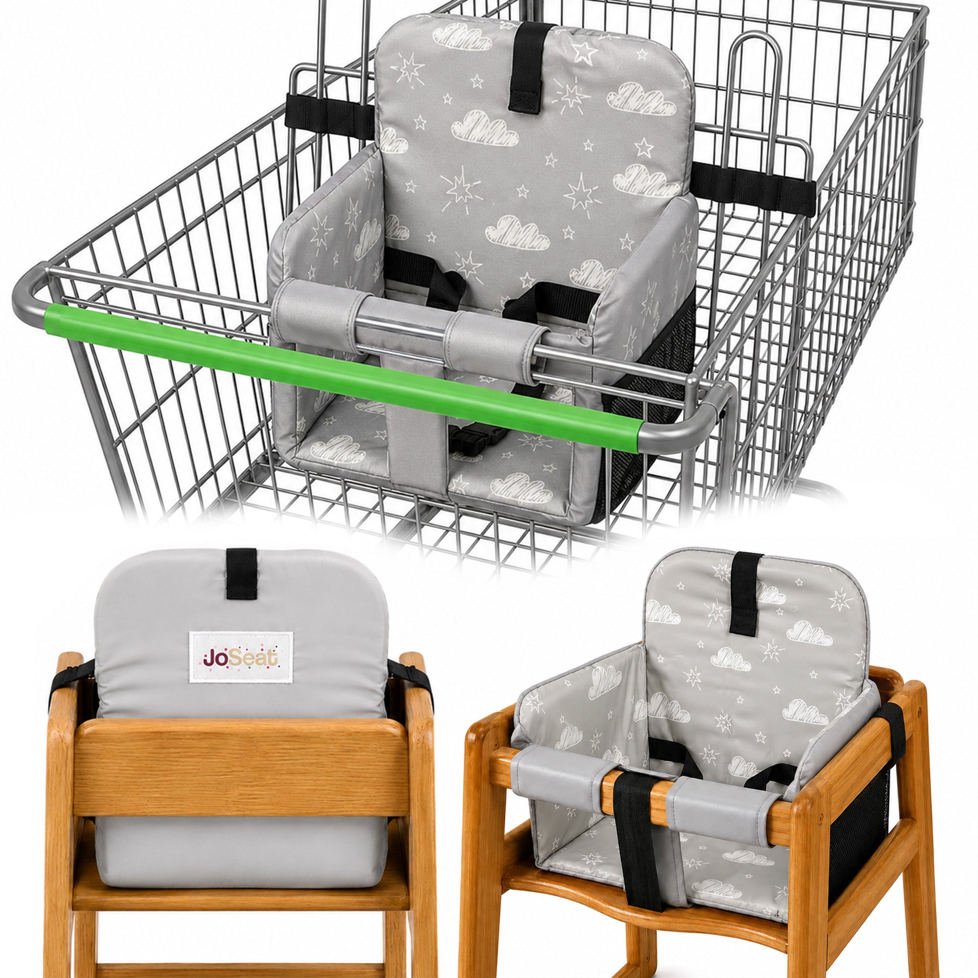 Shopping Cart Cover for Baby (Grey Clouds)