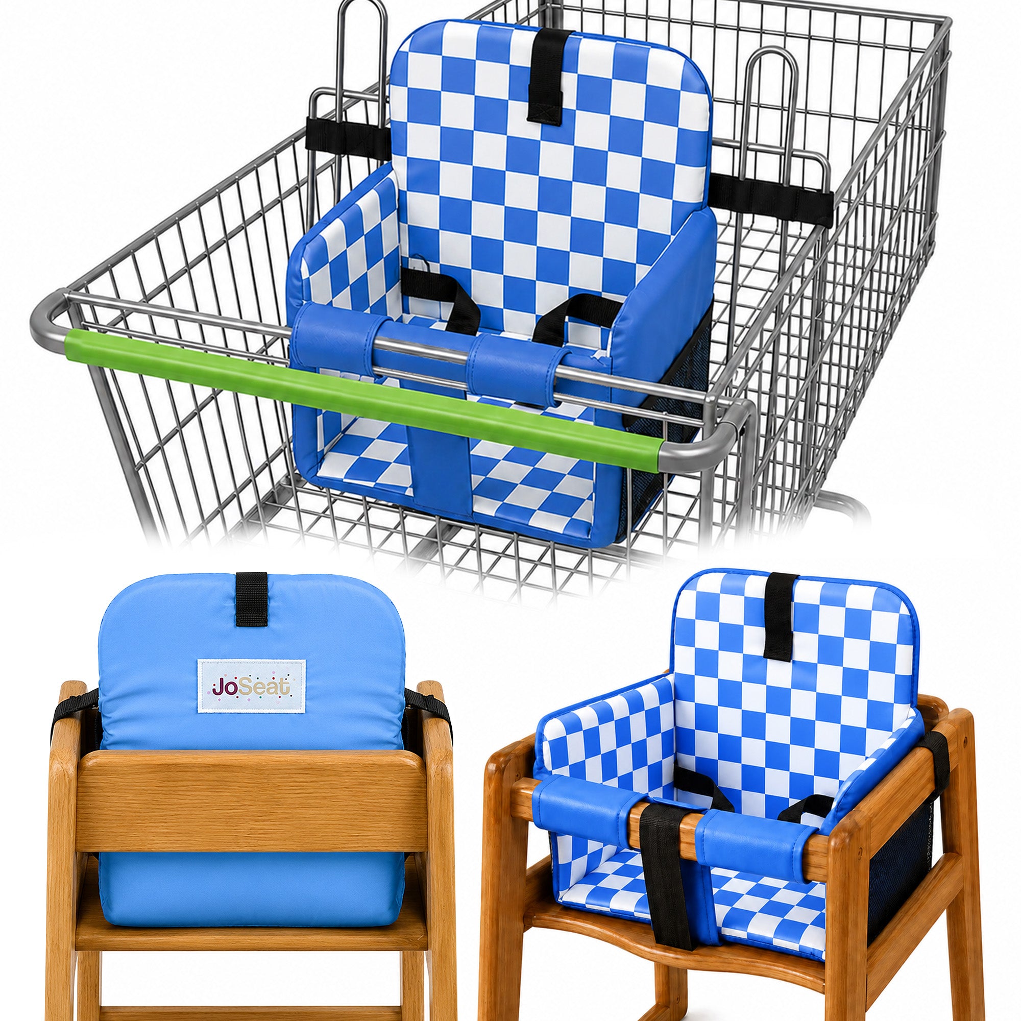 Shopping Cart Cover for Baby (Blue Checkered)