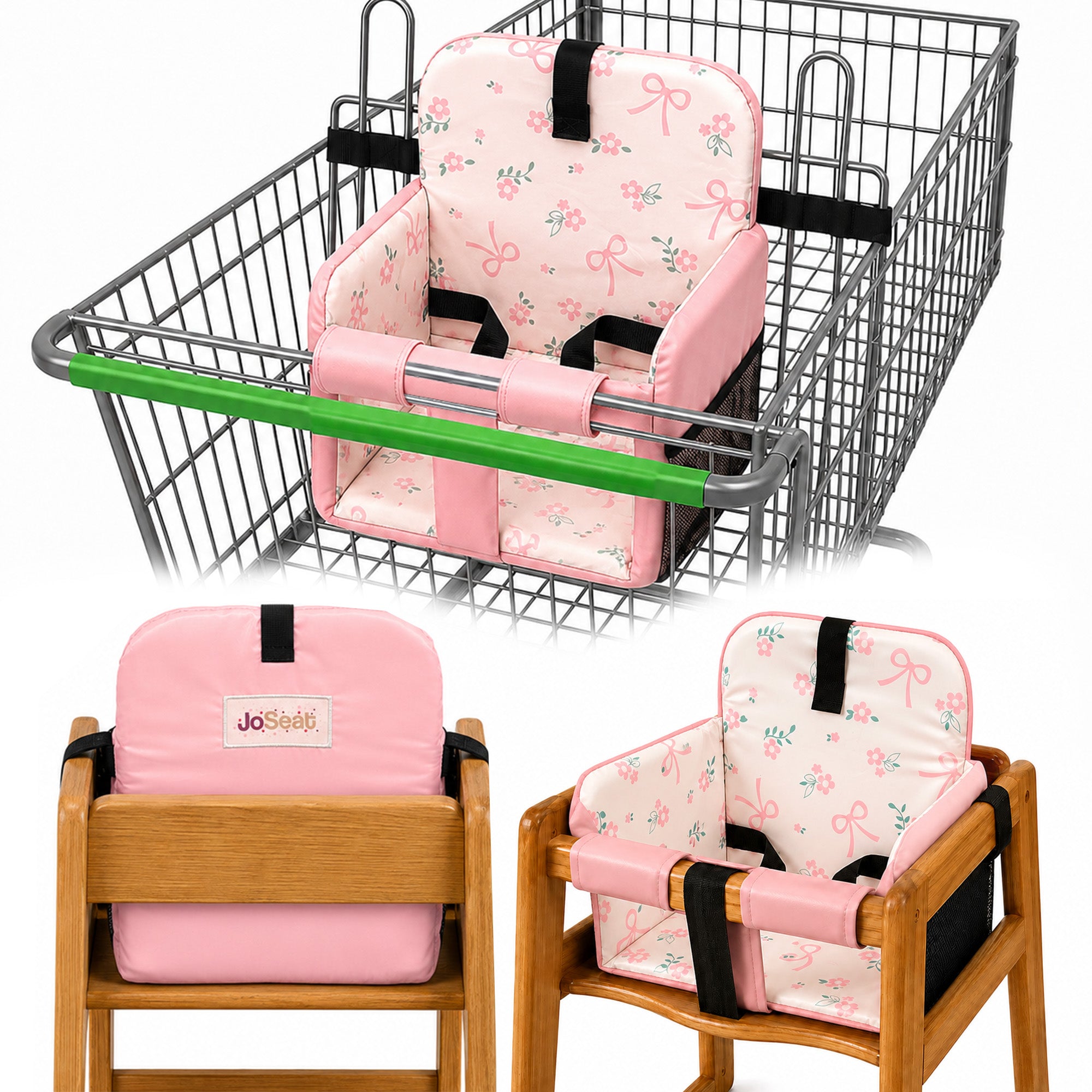 Shopping Cart Cover for Baby (Pink Bows)