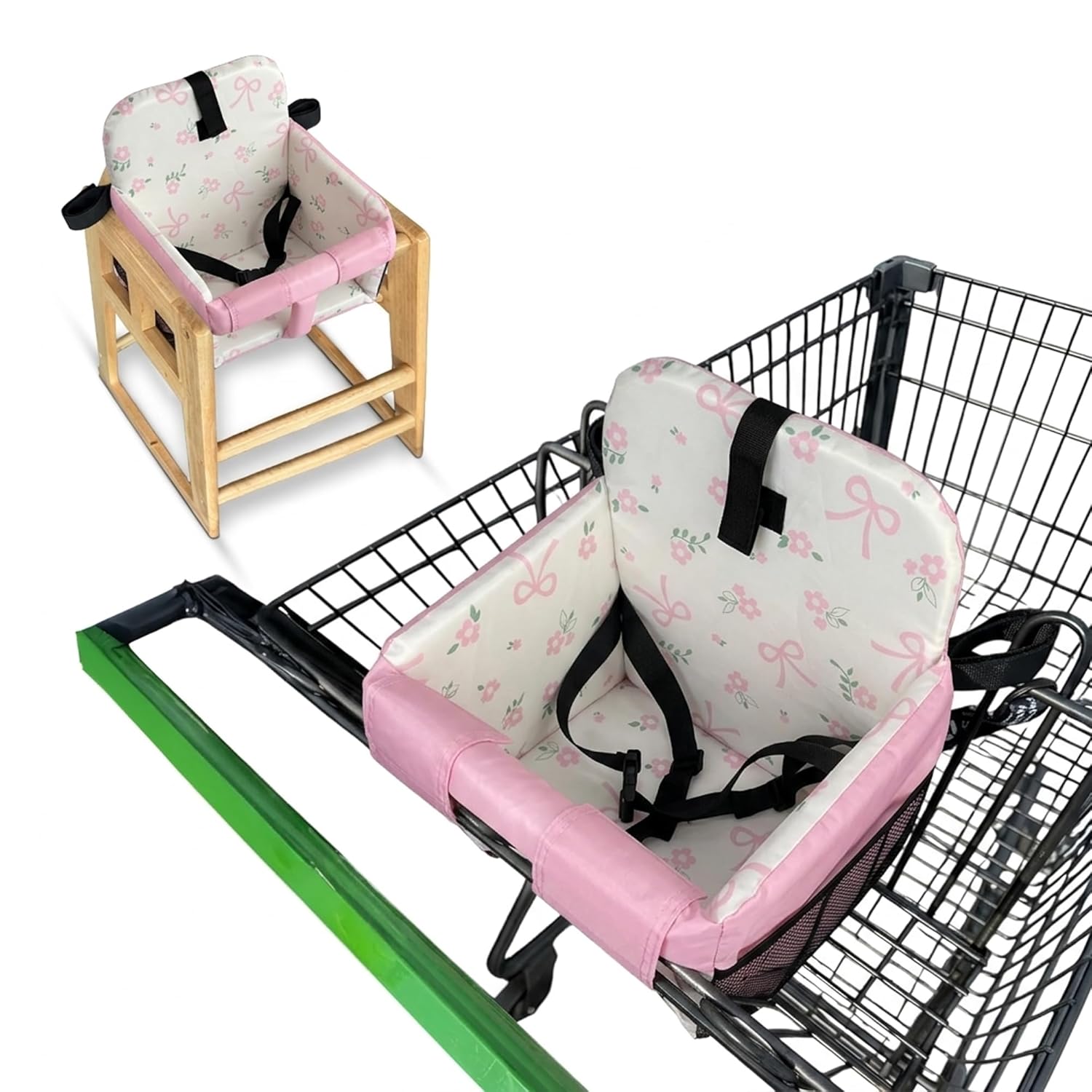 Shopping Cart Cover for Baby (Pink Bows)
