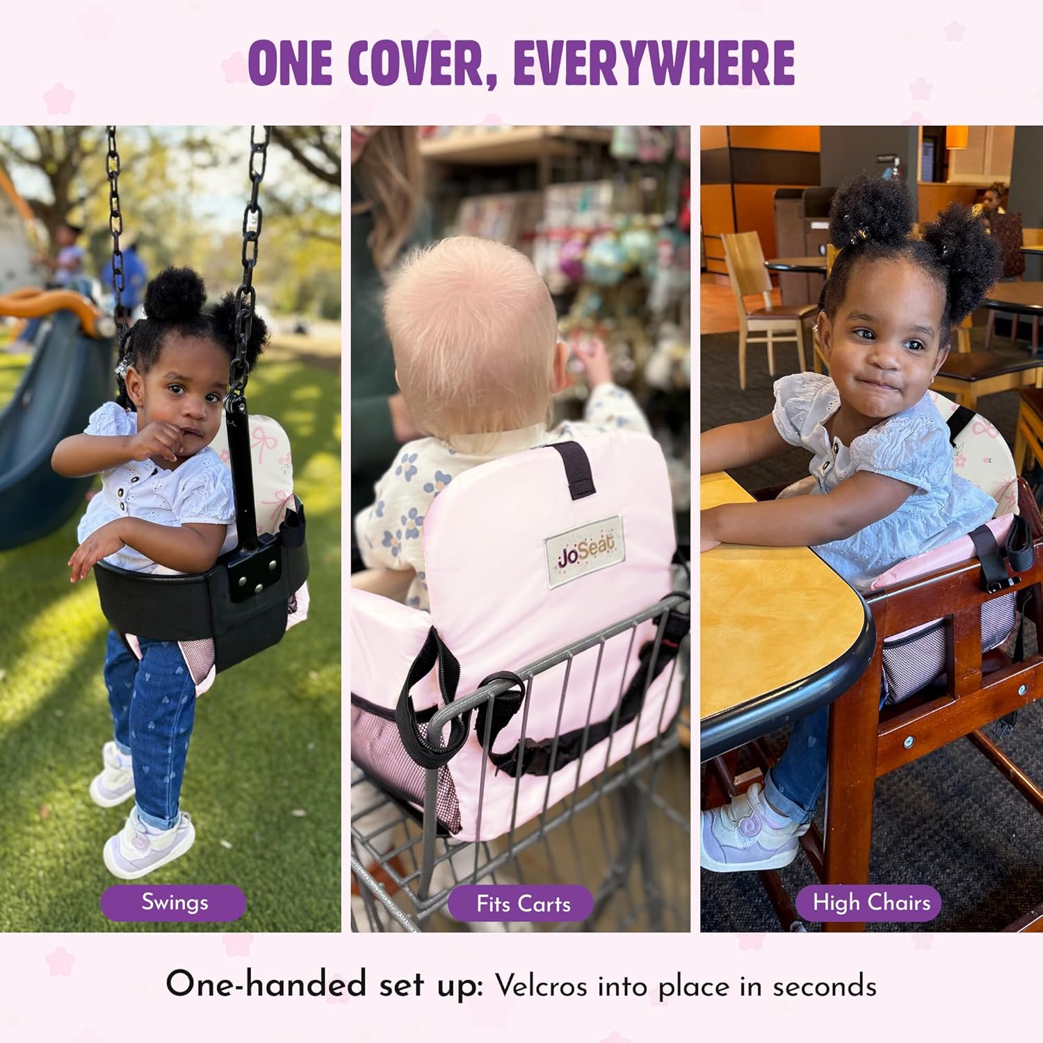 Shopping Cart Cover for Baby (Pink Bows)